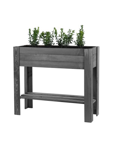 Kwietniki i donice - Drewniany Ziołownik / Skrzynia ZE1wym. 70x80x34 cm, Szara - product 5