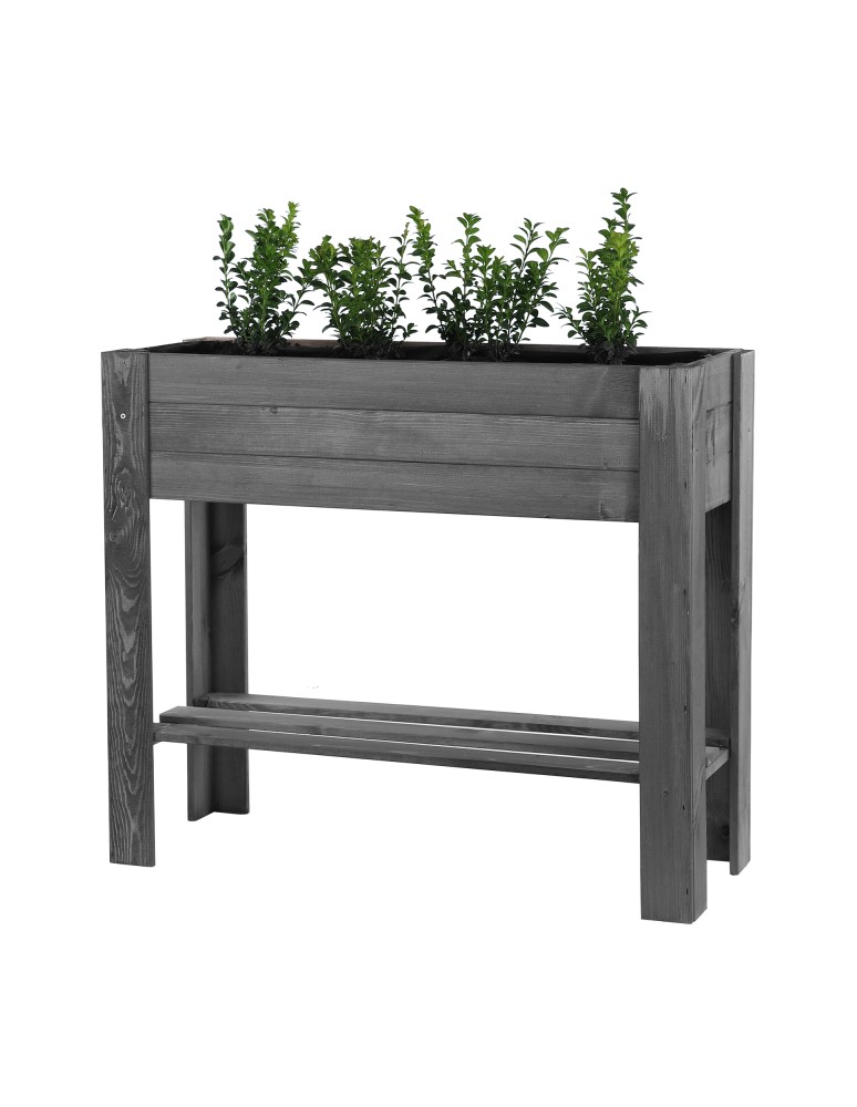 Kwietniki i donice - Drewniany Ziołownik / Skrzynia ZE1wym. 70x80x34 cm, Szara - product MODO24.PL 5