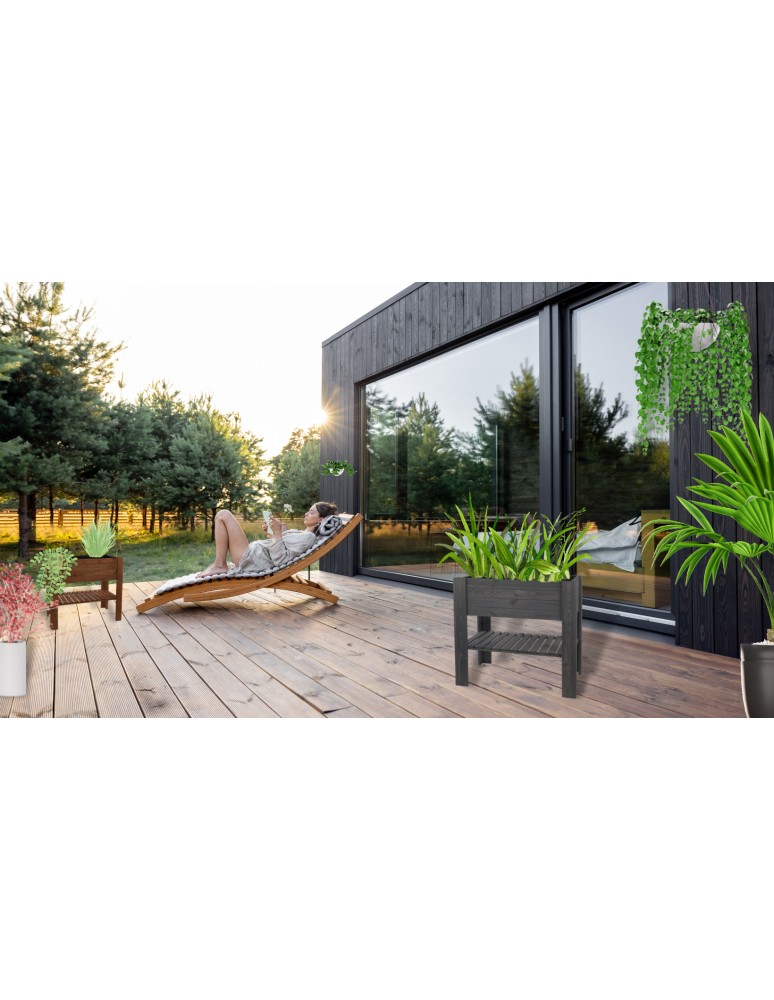 Kwietniki i donice - Drewniany Ziołownik / Skrzynia ZB4 79,5x79,5x42,6 cm Naturalna - product MODO24.PL 10