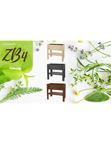 Kwietniki i donice - Drewniany Ziołownik / Skrzynia ZB4 79,5x79,5x42,6 cm Naturalna - product 6