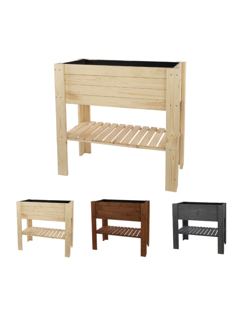 Kwietniki i donice - Drewniany Ziołownik / Skrzynia ZB4 79,5x79,5x42,6 cm Naturalna - produkt MODO24.PL 1