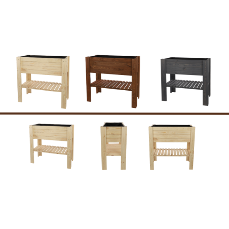 Drewniany Ziołownik / Skrzynia ZB4 79,5x79,5x42,6 cm Brąz