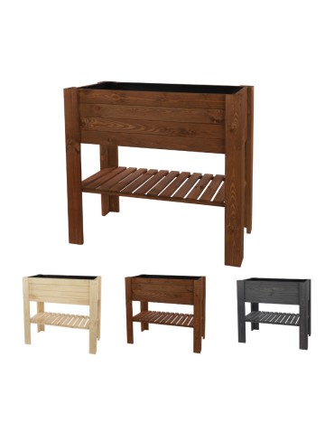 Drewniany Ziołownik / Skrzynia ZB4 79,5x79,5x42,6 cm Brąz