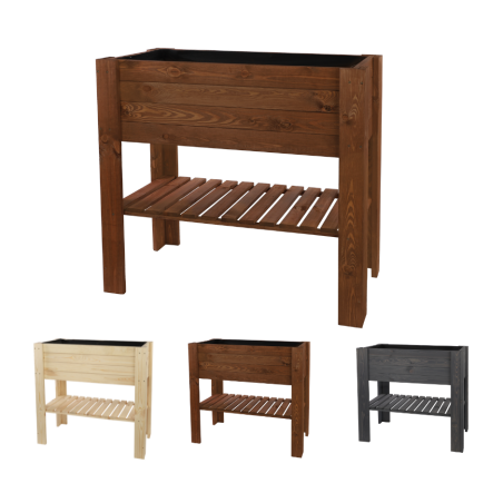 Drewniany Ziołownik / Skrzynia ZB4 79,5x79,5x42,6 cm Brąz