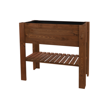 Drewniany Ziołownik / Skrzynia ZB4 79,5x79,5x42,6 cm Brąz