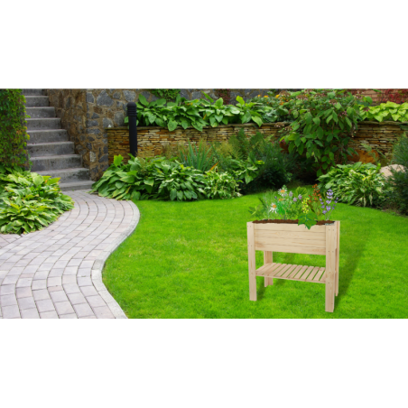 Drewniany Ziołownik / Skrzynia ZB4 79,5x79,5x42,6 cm Szary