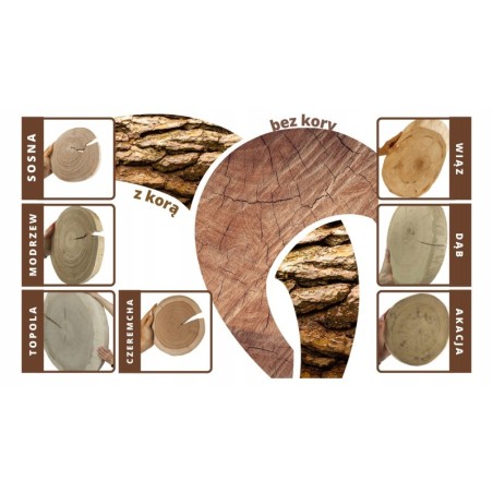 Okorowany Plaster Akacji 25-30cm/gr.4cm/Szlif