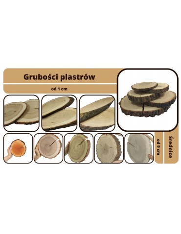 Plastry Okrągłe - Okorowany Plaster Czeremchy 10-15cm/gr.2cm/Szlif - product 9