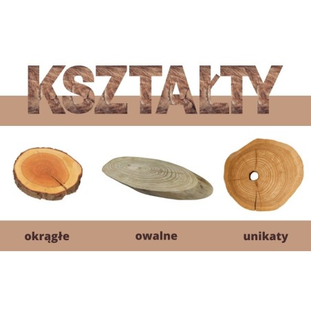 BLAT STOLIK KAWOWY PLASTER DREWNA 51,5cm nr090845