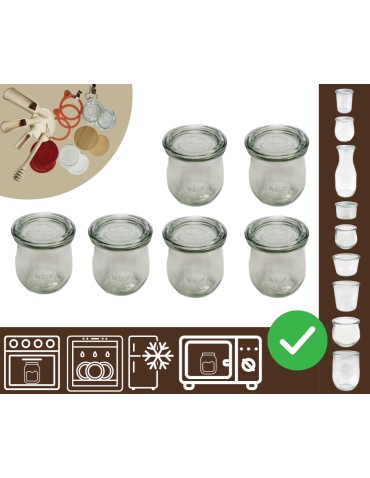 Słoiki i butelki - Słoiki WECK 6szt/ szklane wieko słoik 220ml TULIP - produkt 1