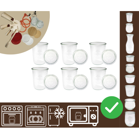 Słoiki WECK 6szt/ szklane wieko słoik 850ml MOLD