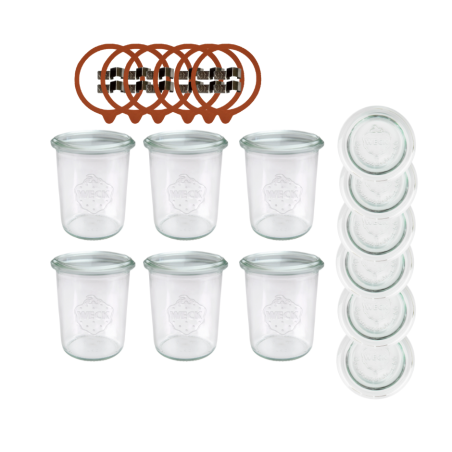 Słoiki WECK x6 / szkl. wieko,gumka, bl słoik 160ml MOLD