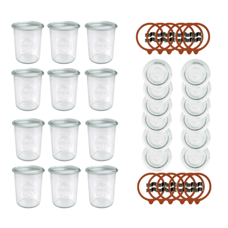 Słoiki WECK x12 / szkl. wieko,gumka, bl słoik 160ml MOLD