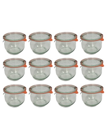 Słoiki i butelki - Słoiki WECK 12szt/ szkl. wieko,gumka, bl słoik 370ml TULIP - produkt 3