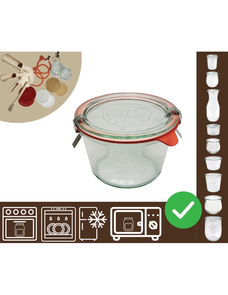Słoiki i butelki - Słoiki WECK / szkl. wieko,gumka, bl słoik 370ml MOLD - produkt MODO24.PL 1