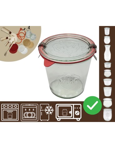 Słoiki i butelki - Słoiki WECK / szkl. wieko,gumka, bl słoik 580ml MOLD - produkt 1