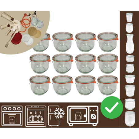 Słoiki WECK 12szt/ szkl. wieko,gumka, bl słoik 580ml TULIP