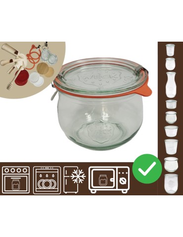 Słoiki i butelki - Słoiki WECK / szkl. wieko,gumka, bl słoik 580ml TULIP - produkt 1