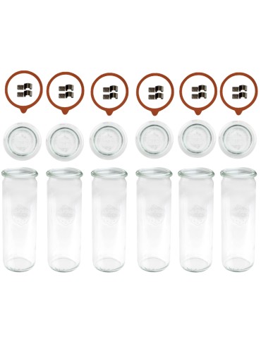 Słoiki i butelki - Słoiki WECK 6szt/ szkl. wieko,gumka, bl słoik 600ml CYLINDER - produkt 3