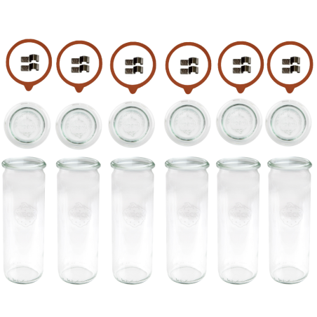 Słoiki WECK 6szt/ szkl. wieko,gumka, bl słoik 600ml CYLINDER