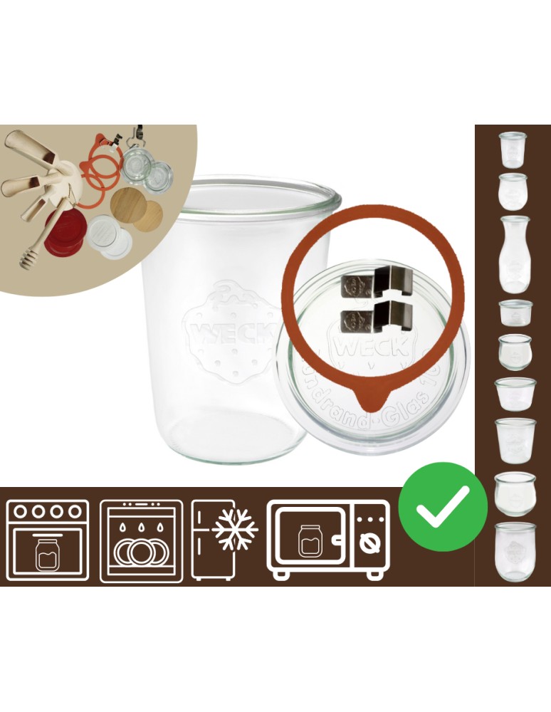 Słoiki i butelki - Słoiki WECK / szkl. wieko,gumka, bl słoik 850ml MOLD - produkt MODO24.PL 1