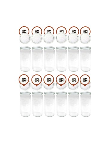 Słoiki i butelki - Słoiki WECK 12szt/ szkl. wieko,gumka, bl słoik 1040ml 1l CYLINDER - produkt 3