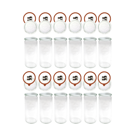 Słoiki WECK 12szt/ szkl. wieko,gumka, bl słoik 1040ml 1l CYLINDER