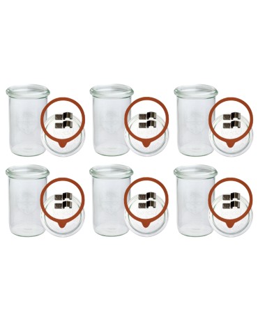 Słoiki i butelki - Słoiki WECK 6szt/ szkl. wieko,gumka, bl słoik 1050ml 1l MOLD - produkt 3