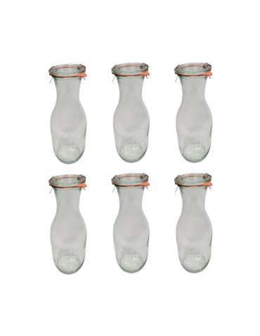 Słoiki i butelki - Słoiki WECK 6szt/ szkl. wieko,gumka, bl KARAFKA 1l 1062ml BUTELKA - produkt 3