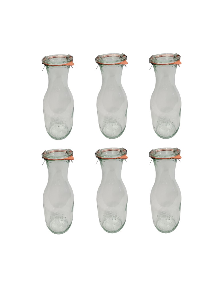Słoiki i butelki - Słoiki WECK 6szt/ szkl. wieko,gumka, bl KARAFKA 1l 1062ml BUTELKA - produkt MODO24.PL 3
