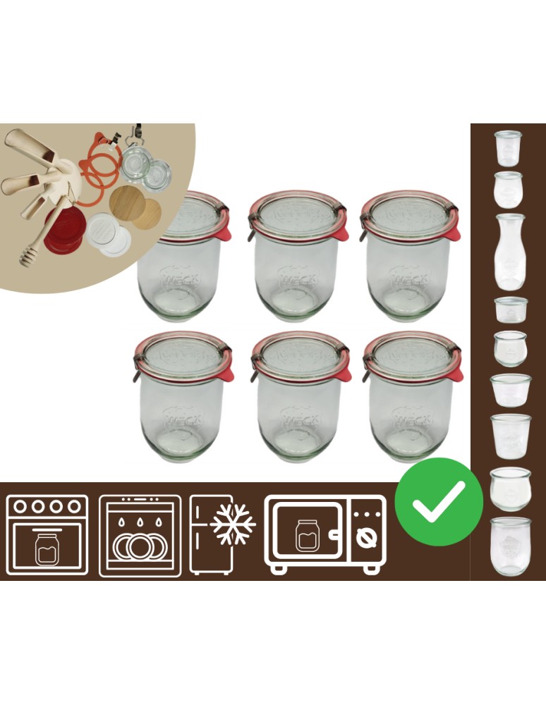 Słoiki i butelki - Słoiki WECK 6szt/ szkl. wieko,gumka, bl słoik 1l 1062ml TULIP - produkt MODO24.PL 1