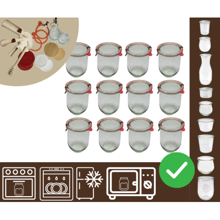 Słoiki WECK 12szt/ szkl. wieko,gumka, bl słoik 1l 1062ml TULIP