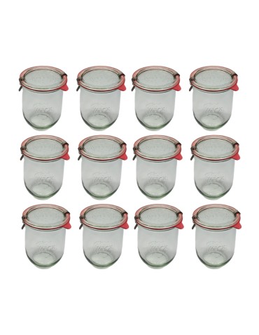 Słoiki i butelki - Słoiki WECK 12szt/ szkl. wieko,gumka, bl słoik 1l 1062ml TULIP - produkt 3