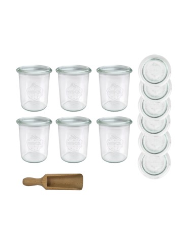 Słoiki i butelki - Słoiki WECK x6 / szklane wieko, miarka słoik 160ml MOLD - produkt 3