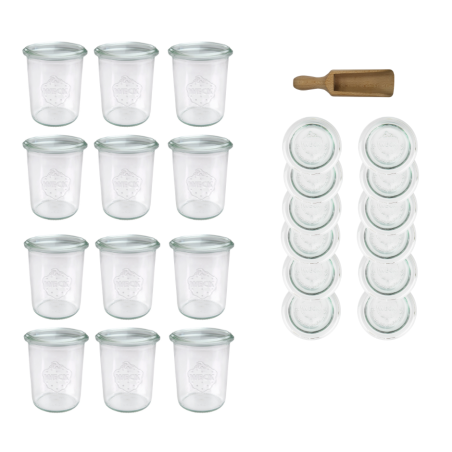 Słoiki WECK x12 / szklane wieko, miarka słoik 160ml MOLD