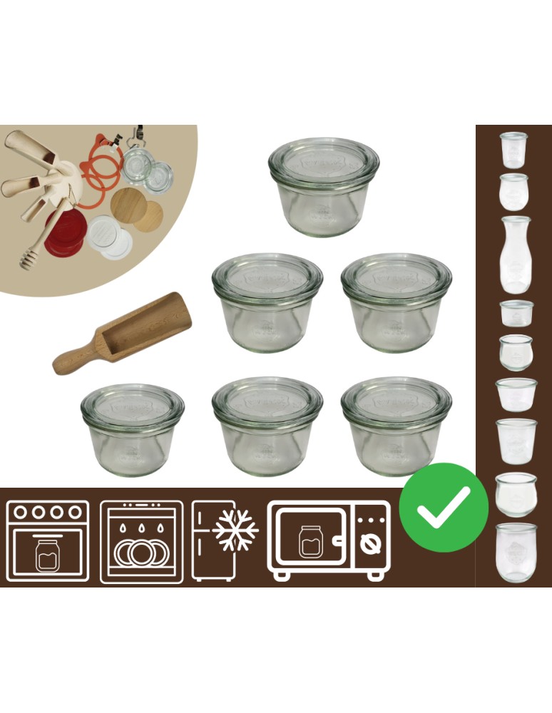Słoiki i Dodatki - Słoiki WECK 6szt / szklane wieko, miarka słoik 200ml MOLD - product MODO24.PL 1