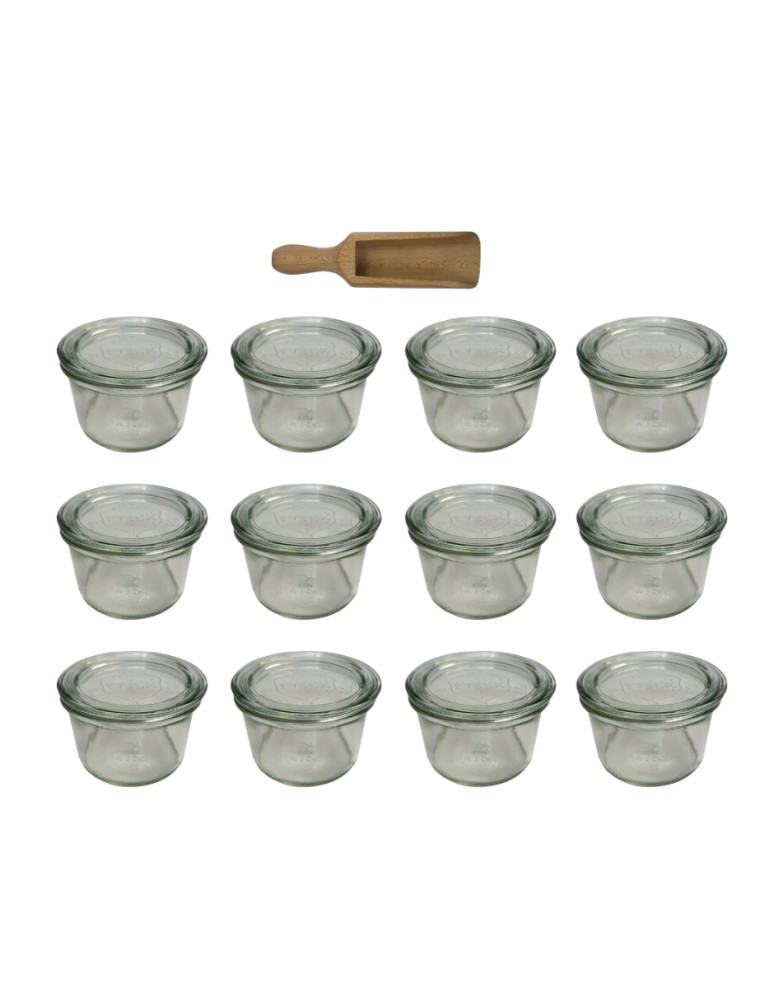 Słoiki i Dodatki - Słoiki WECK 12szt / szklane wieko, miarka słoik 200ml MOLD - product MODO24.PL 3