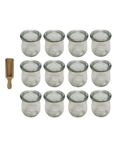 Słoiki i butelki - Słoiki WECK 12szt/ szklane wieko, miarka słoik 220ml TULIP - produkt 3