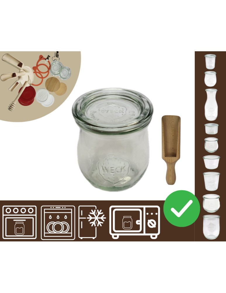 Słoiki i butelki - Słoiki WECK / szklane wieko, miarka słoik 220ml TULIP - produkt MODO24.PL 1