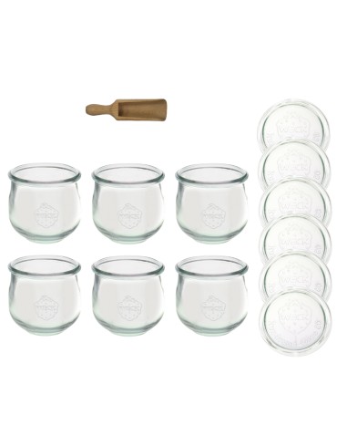 Słoiki i butelki - Słoiki WECK 6szt/ szklane wieko, miarka słoik 370ml TULIP - produkt 3