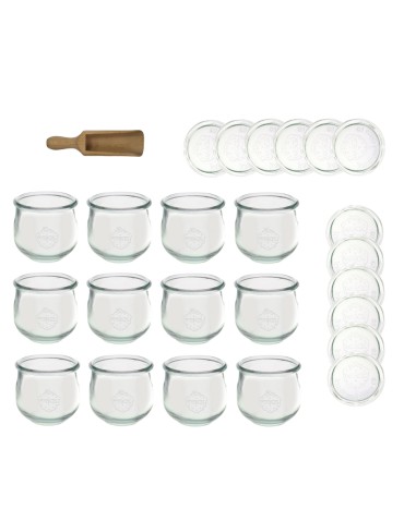 Słoiki i butelki - Słoiki WECK 12szt/ szklane wieko, miarka słoik 370ml TULIP - produkt 3