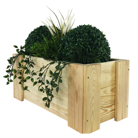 Drewniana skrzynia balkonowa RDF /szer. 60cm/ Naturalna