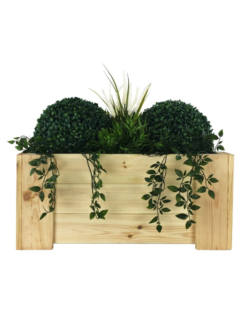 Kwietniki i donice - Drewniana skrzynia balkonowa RDF /szer. 60cm/ Naturalna - product MODO24.PL 5