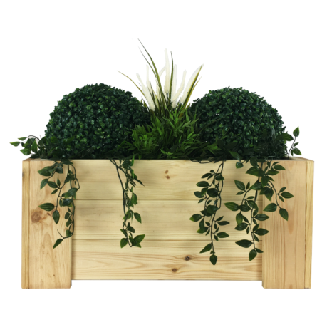 Drewniana skrzynia balkonowa RDF /szer. 60cm/ Naturalna