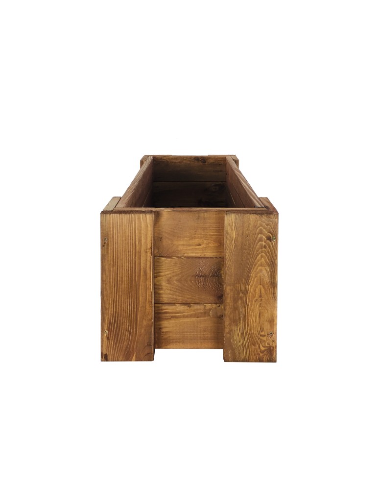 Kwietniki i donice - Drewniana skrzynia balkonowa RDF /szer. 60cm/ Brązowa - product MODO24.PL 2