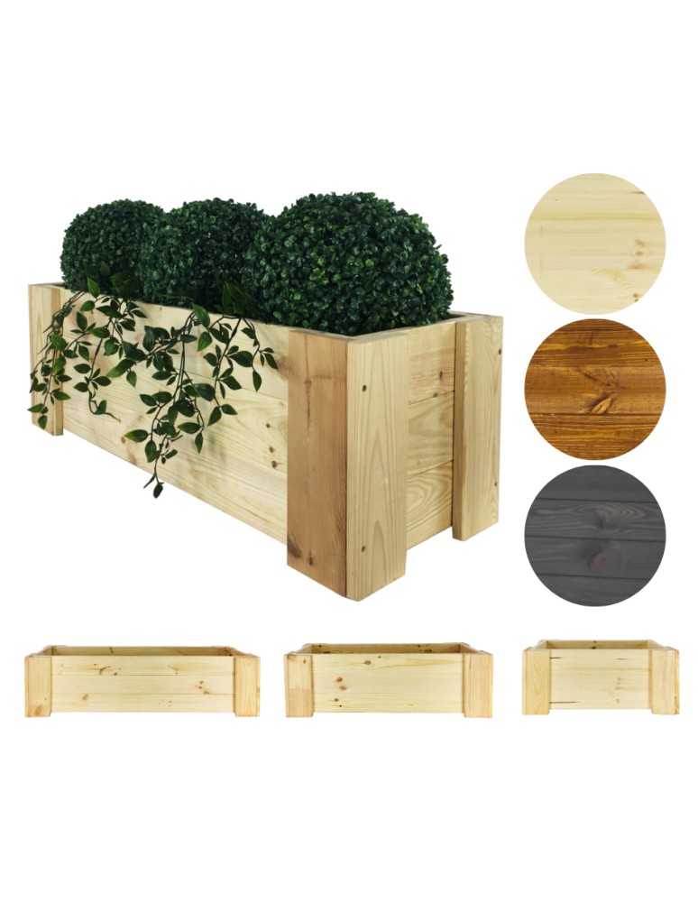 Kwietniki i donice - Drewniana skrzynia balkonowa RDF /szer. 80cm/ Naturalna - produkt MODO24.PL 1