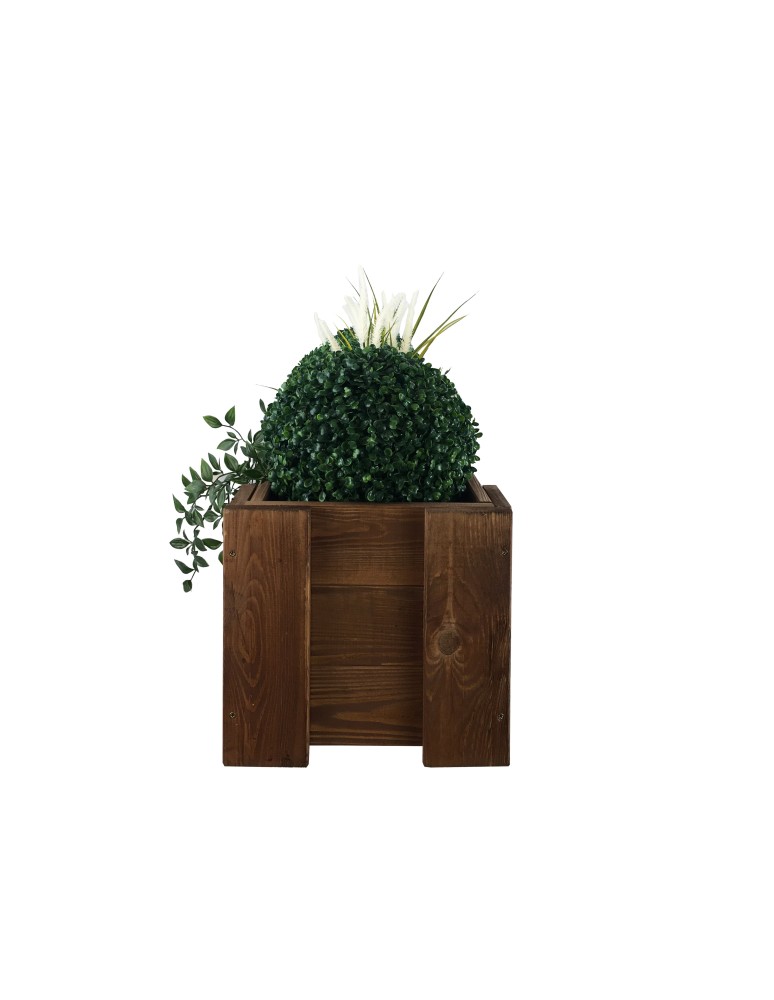 Kwietniki i donice - Drewniana skrzynia balkonowa RDF /szer. 60cm/ Brązowa - product MODO24.PL 3