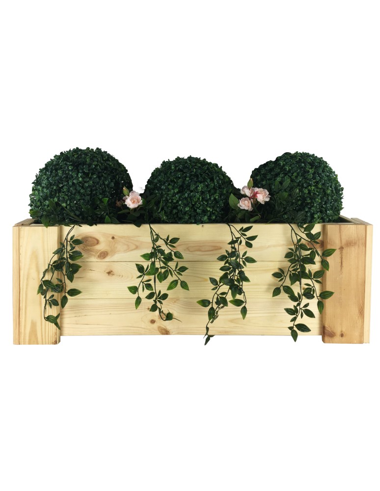 Kwietniki i donice - Drewniana skrzynia balkonowa RDF /szer. 80cm/ Naturalna - product MODO24.PL 3