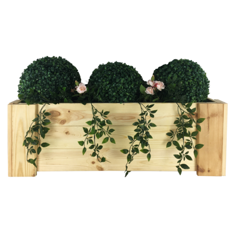 Drewniana skrzynia balkonowa RDF /szer. 80cm/ Naturalna