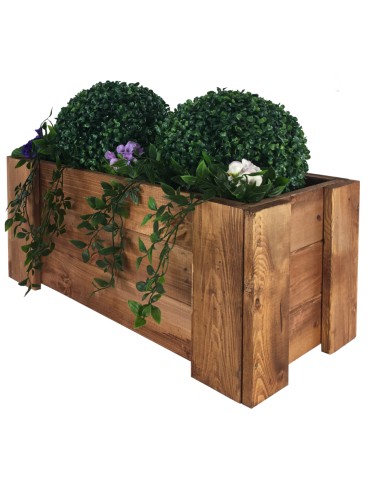 Kwietniki i donice - Drewniana skrzynia balkonowa RDF /szer. 60cm/ Brązowa - product 4